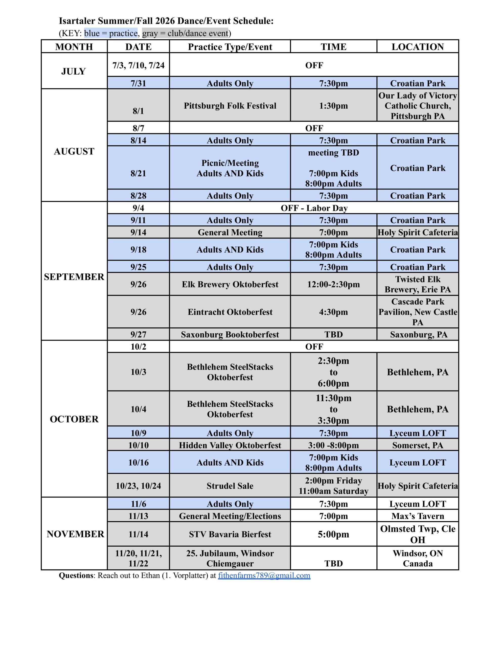 Summer_Fall 2026 Dance Schedule